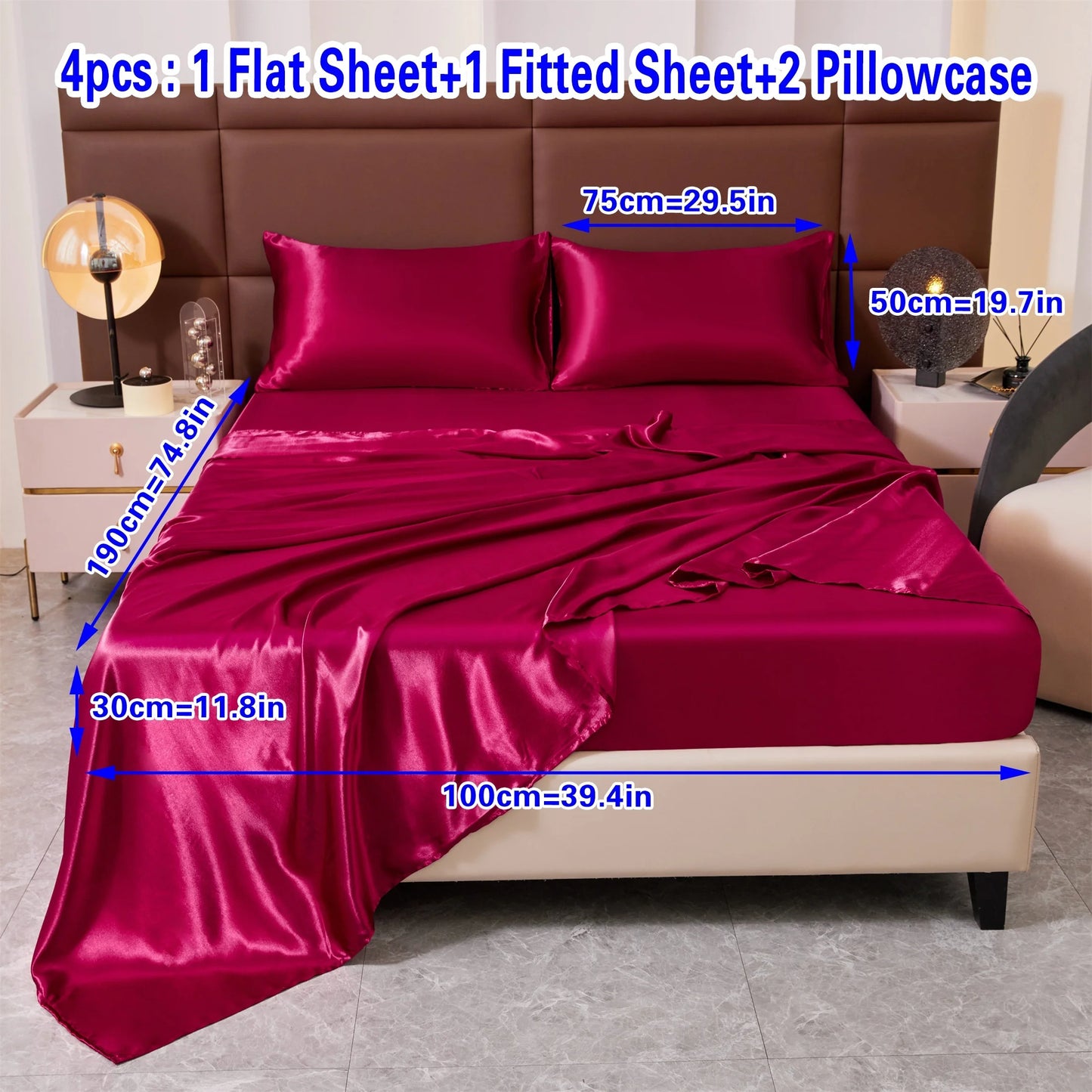 Luxury Satin Fitted Sheet Set