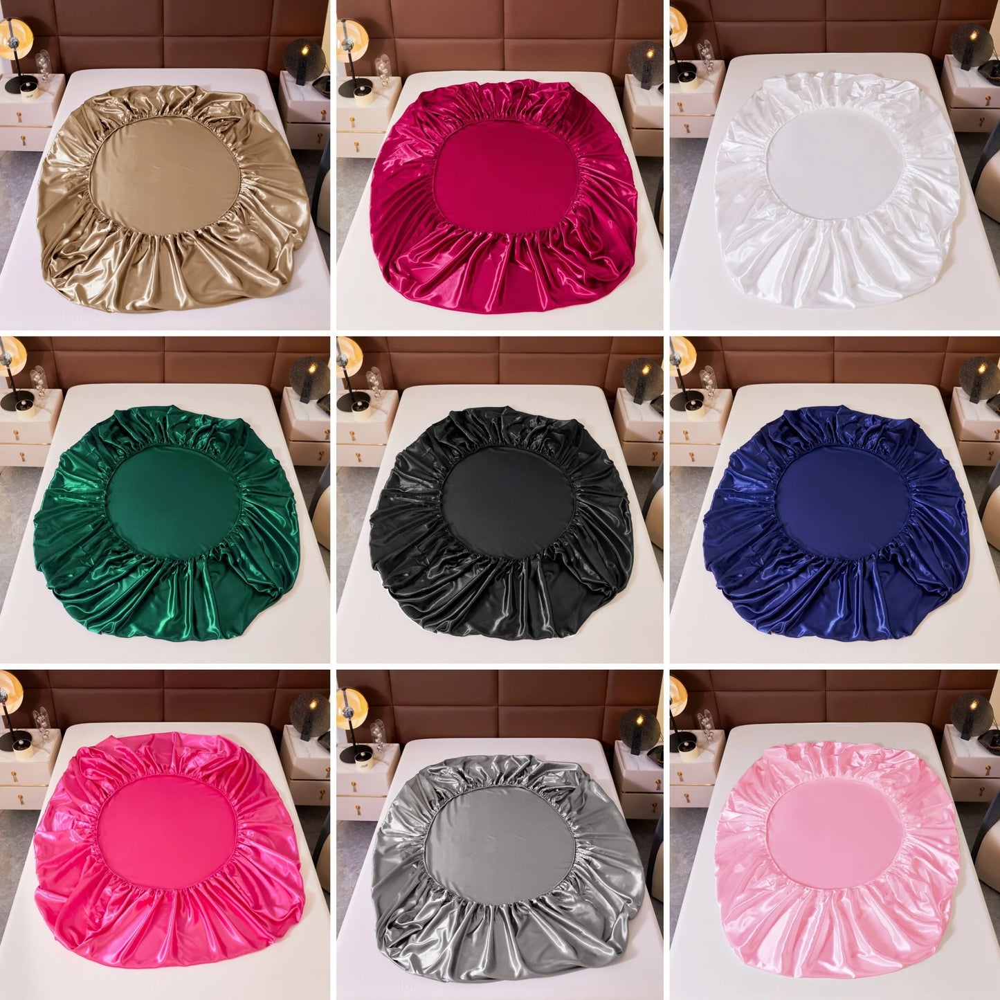 Luxury Satin Fitted Sheet Set