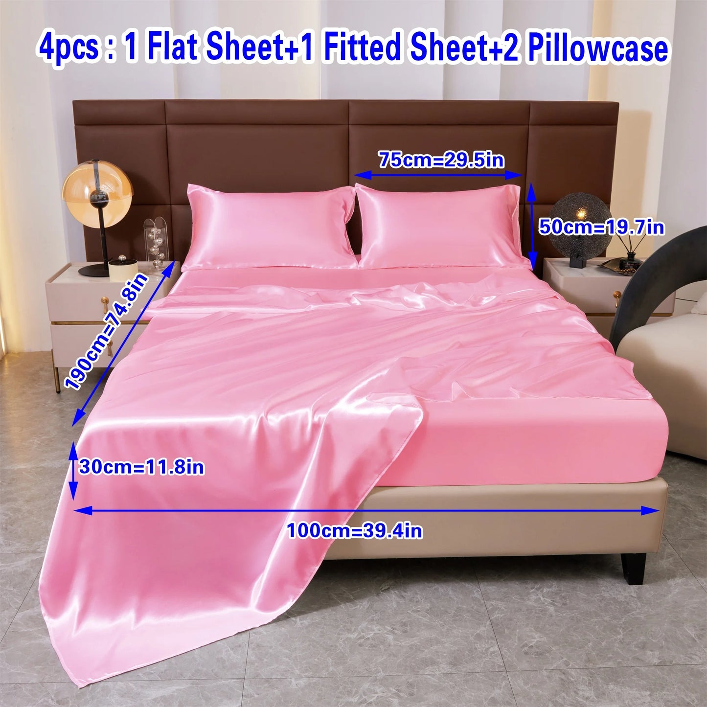 Luxury Satin Fitted Sheet Set