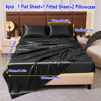 Luxury Satin Fitted Sheet Set