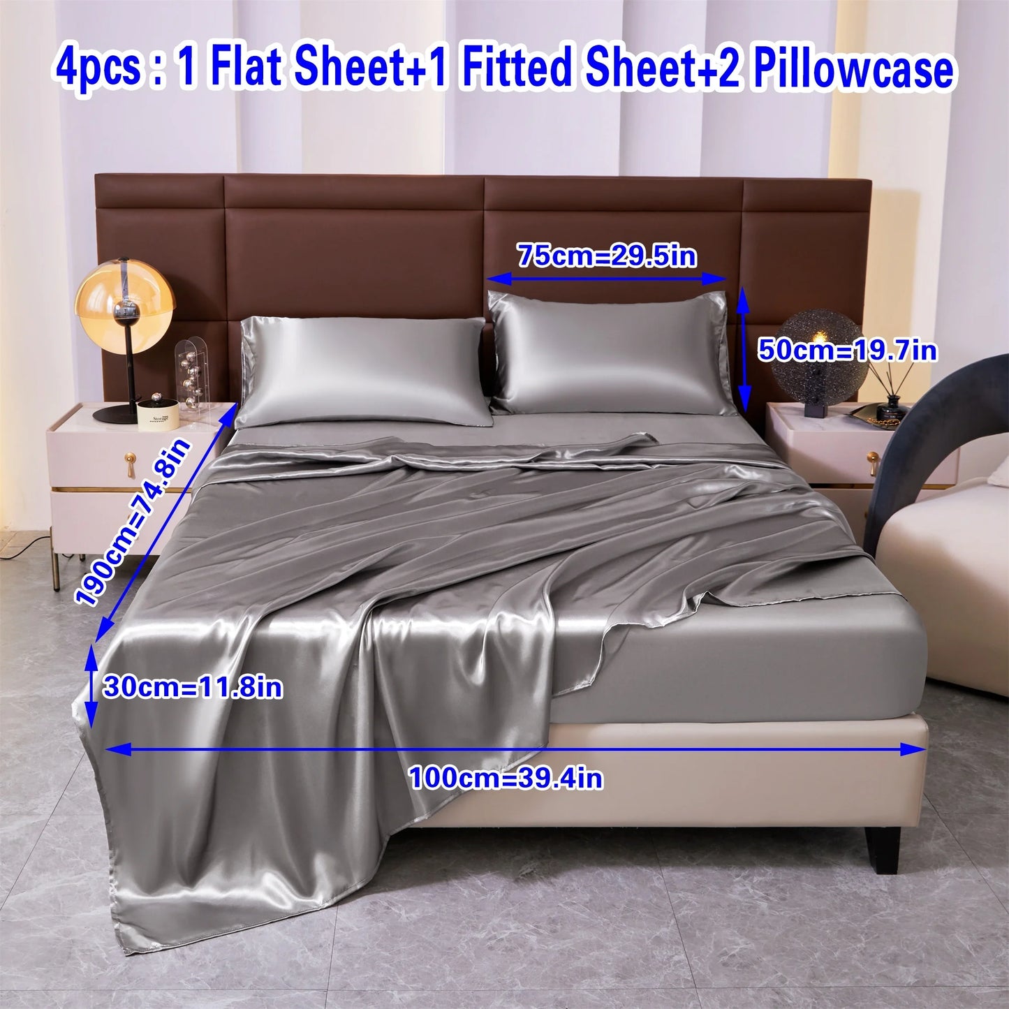 Luxury Satin Fitted Sheet Set