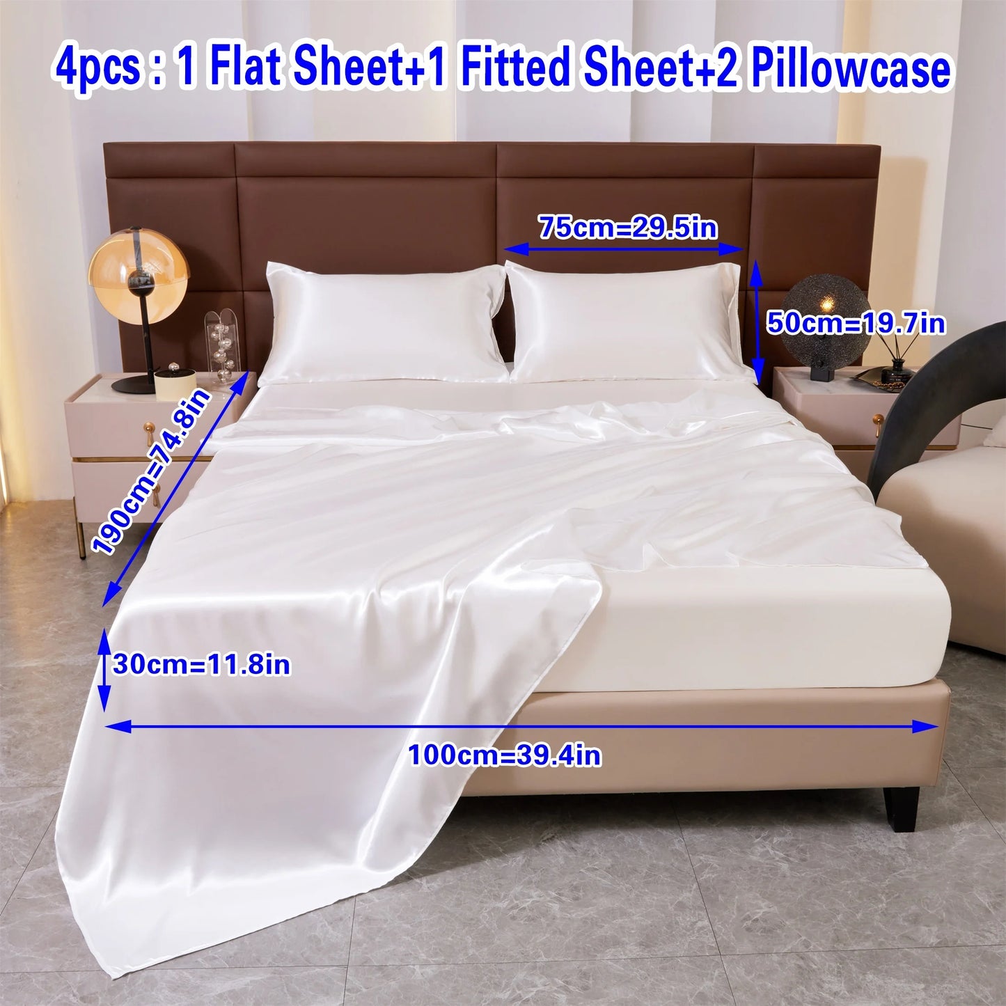 Luxury Satin Fitted Sheet Set